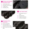 12A Body Wave Bundles with Closure Brazilian Human Hair 4 Bundles with Closure20 22 24 26+18Body Wave 100% Unprocessed Virgin Hair Bundles with 4x4 Lace Closure Free Part Natural Black view 4