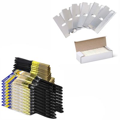 30 PCS Paint Brushes + Single Edge Razor Blades