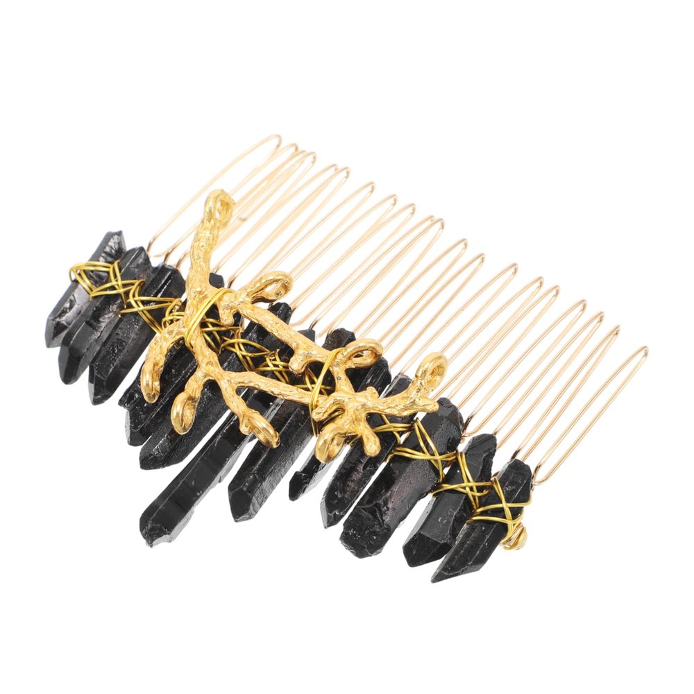 Baluue Crystal Hair Comb Alloy Branch Design Handmade Women Hair Accessories for Weddings and Special Events Natural Crystal Bridal Side Comb