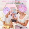 Basumee Microfiber Hair Towel Wrap for Kids 2 Pack Rapid Drying Hair Towel with Button Hair Turbans for Wet Hair Wraps Head Towel Wrap for Women and Girls view 2