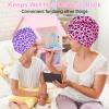 Basumee Microfiber Hair Towel Wrap for Kids 2 Pack Rapid Drying Hair Towel with Button Hair Turbans for Wet Hair Wraps Head Towel Wrap for Women and Girls view 4