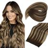 100g 16inch Sunny Hair Beaded in Weft Hair Extensions Color 2/6/2 and Color 4/27/4 Brown Remy Hair view 1