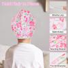 Basumee Microfiber Hair Towel Wrap for Kids 2 Pack Rapid Drying Hair Towel with Button Hair Turbans for Wet Hair Wraps Head Towel Wrap for Women and Girls view 3