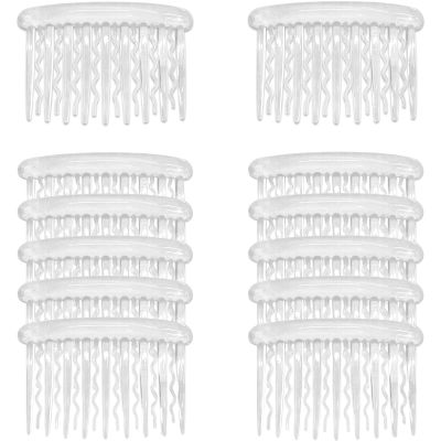 12 Pcs Transparent Plastic Hair Side Combs - Stylish Lightweight Teeth Comb Accessories