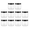 ECYC Ltd 10 Pcs Empty Clear Round Jars with Screw Lids, 2.71 OZ Small Plastic Sample Jars Refillable Cosmetic Jars Cream Container with Black Lids for Makeup, Lotion, Glitter, Liquid, Travel Storage view 1