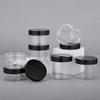 ECYC Ltd 10 Pcs Empty Clear Round Jars with Screw Lids, 2.71 OZ Small Plastic Sample Jars Refillable Cosmetic Jars Cream Container with Black Lids for Makeup, Lotion, Glitter, Liquid, Travel Storage view 3