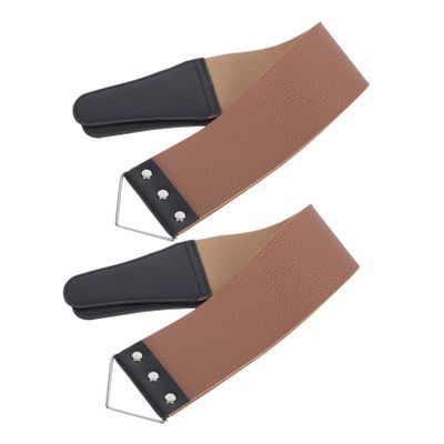 CALLARON 2pcs Manual Strop Double-sided Sharpening Strap Tools for Home Use for Straight and Scissors High-grade Material for Smoothing and Final Sharpening