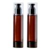 2Pcs 120ml 4oz Amber Plastic Airless Pump Bottles Empty Refillable Vacuum Lotion Pump Press Dispensers Cosmetic Containers for Serum Foundation Toiletries view 1