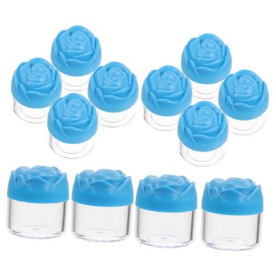 Baluue 12pcs Travel Cosmetic Jars with Lids for Cream Lotion Ointments Durable Rose Flower Design for Home Travel Storage