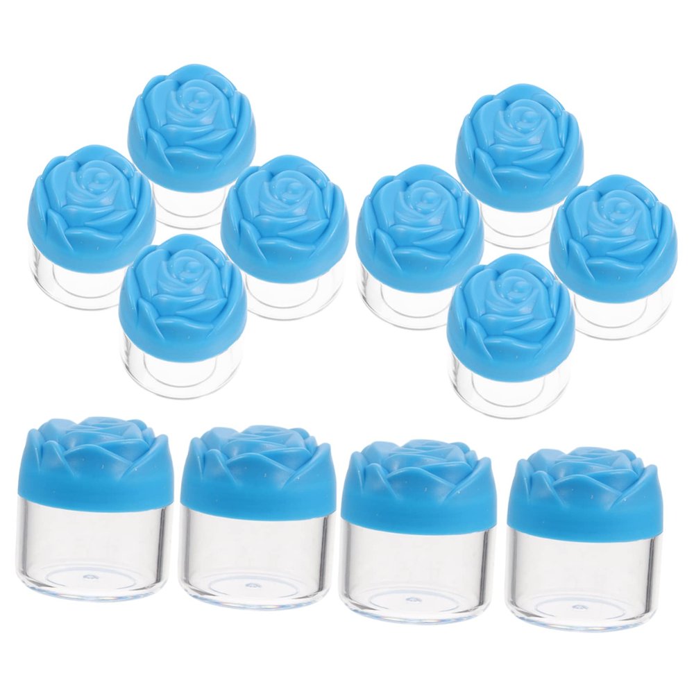 Baluue 12pcs Travel Cosmetic Jars with Lids for Cream Lotion Ointments Durable Rose Flower Design for Home Travel Storage
