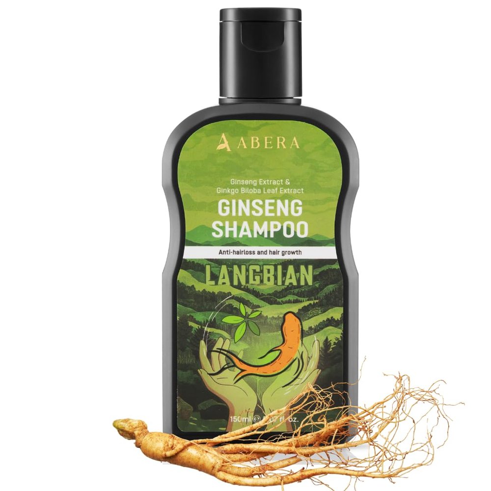 ABERA High-Performance Anti-Dandruff Shampoo Herbal Formula with Langbian Ginseng Extract, Sulfate & Paraben Free, Deep Cleansing, Fights Itchy Scalp & Scalp Fungus 5.07 Fl Oz