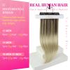 Ve Sunny Clip in Hair Extensions Long Straight Human Hair Clip in Extensions Ombre Real Hair Clips Extensions for Women Dark Brown Ombre Golden Blonde Mix Light Blonde Soft Silky 7pcs 120g 22inch view 2