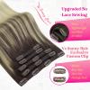 Ve Sunny Clip in Hair Extensions Long Straight Human Hair Clip in Extensions Ombre Real Hair Clips Extensions for Women Dark Brown Ombre Golden Blonde Mix Light Blonde Soft Silky 7pcs 120g 22inch view 4