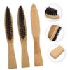 PartyKindom 3pcs Natural Boar Bristle Beard Brush for Men Brush Beard Care Tool Wooden Handle Travel Daily Use Random Style view 2
