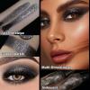Afflano Multichrome Black Glitter Eyeshadow, Single Shimmery Black Eye Shadow Iridescent Sparkly, Smokey Goth Metallic Eye Makeup Pigmented, Waterproof Vegan Formula Monochrome Eyeshadow for Party view 3