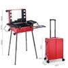 GGGUOJINN Aluminum Rolling Makeup Case Beauty Makeup Trolley Case LED Light Mirror Case Silver Suitcase Folding Table Bag (Color : Red, Size : 40 * 22 * 52cm) (Red 40 * 22 * 52cm) view 2