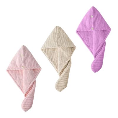Healvian 3pcs Supple Shower Cap Hair Dry Hat Hair Drying Towel for Dry After Bath