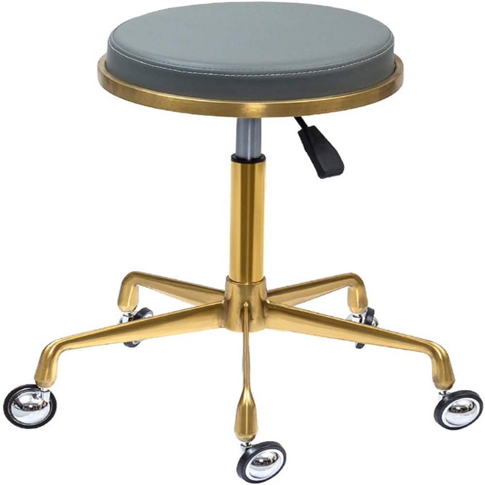 Rolling Stools with Wheels Heavy Duty Saddle Stool, Dental Mobile Chair Saddle, Hydraulic Saddle Rolling Adjustable, Stool Chair for Beauty Salon Massage Dental C, Gold2