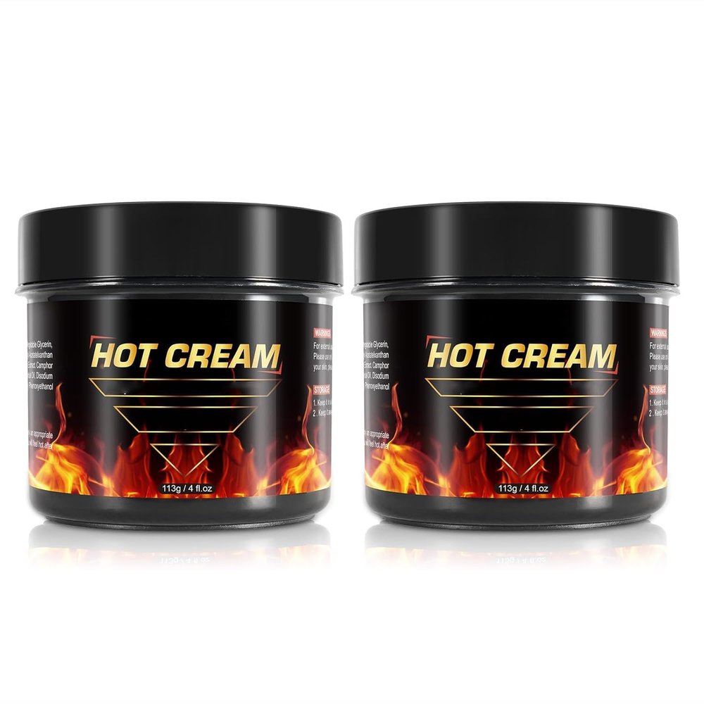 2PCS Hot Sweat Cream Natural Workout Enhancer for Muscle Warm-Up & Skin Tightening Supports Sweat & Circulation for Women & Men Belly, Thighs, Arms