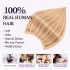 Prokyvity Halo Hair Extensions Real Human Hair,Halo Hair Extension 100% Human Hair,Wire Hair Extensions,Thicker 12P613 Golden Brown Mixed Bleach Blonde 20inch/100g view 2