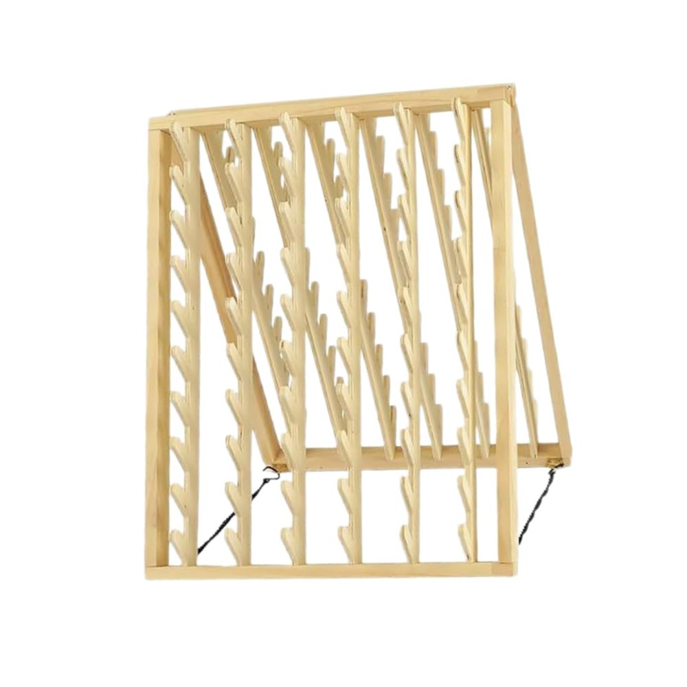 ASAKKURA Hair Extension Rack Wall-mounted Wooden Organizer for Hair Braiding and Quilting Supplies Divider Elegant Design for Home and Salon Use