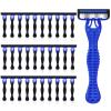 Leriton 30 Pcs Sensitive Men's Disposable Razors Bulk 5-Blade Disposable Head Razor for Sensitive Skin for Hotels, Travel, Business Trips, Gyms, SPA, Donations, Gifts, Etc. view 1