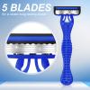 Leriton 30 Pcs Sensitive Men's Disposable Razors Bulk 5-Blade Disposable Head Razor for Sensitive Skin for Hotels, Travel, Business Trips, Gyms, SPA, Donations, Gifts, Etc. view 2