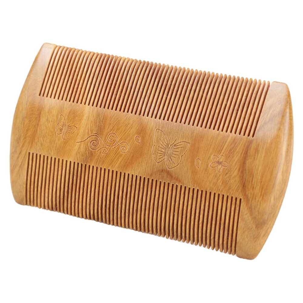 PartyKindom Beard Comb for Men Double Row Grooming Tool Sandalwood Design for Even Oil Distribution and Easy Hair Management for Personal Use