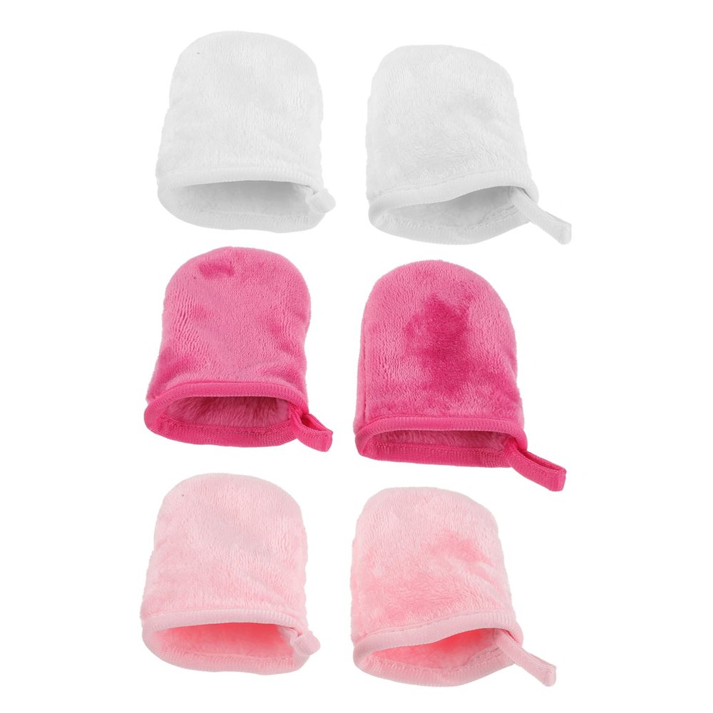 6Pcs Makeup Remover Gloves Fine Fiber Face Washing Mitts
