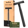 Bambaw Safety Razor for Men with 5 Blades, Double Edge Safety Razors for Men, Sustainable Single Blade Razor, Zero Waste Metal Razors - Black view 1