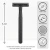 Bambaw Safety Razor for Men with 5 Blades, Double Edge Safety Razors for Men, Sustainable Single Blade Razor, Zero Waste Metal Razors - Black view 2