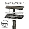 Bambaw Safety Razor for Men with 5 Blades, Double Edge Safety Razors for Men, Sustainable Single Blade Razor, Zero Waste Metal Razors - Black view 3