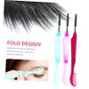 DEARMAMY 6pcs Folding Eyelash Combs and Eyebrow Brushes Makeup Grooming Tool for Separating Lashes and Shaping Brows Random Colors Compact Design for Travel and Daily Use view 4