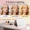 Glint&Glide Travel Makeup Bag with LED Lighted Detachable Mirror, Tri-light Dimmable - Hanging Multi-Compartment Organizer for Women, Portable Cosmetic Case with Four Divided Storage, Pink view 2
