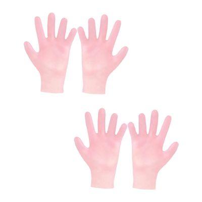 DEARMAMY 2pairs Moisturizing Hand Care Gloves for Dry Skin Treatment Soft and Resilient Exfoliating Gloves for Women for Overnight Hydration and