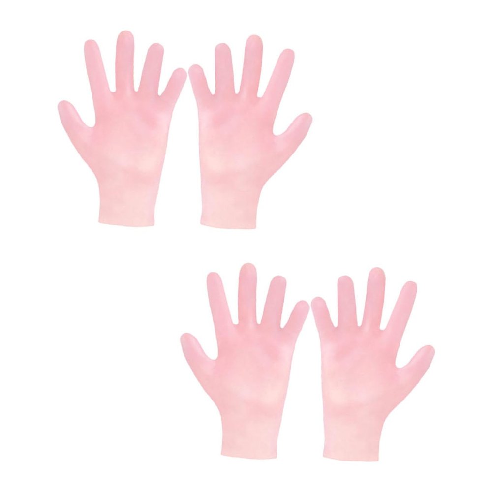 DEARMAMY 2pairs Moisturizing Hand Care Gloves for Dry Skin Treatment Soft and Resilient Exfoliating Gloves for Women for Overnight Hydration and