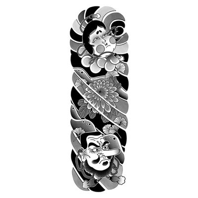 2 PCS Temporary Tattoos Japanese Full Arm Herbal Tattoo Stickers Waterproof Durable Retro Non-Reflective Juice Flower Arm Tattoo