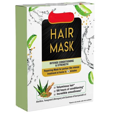 AM Hair Mask with Aloe Vera, Fenugreek & Bringaraj - (for Intense Conditioning & Strength) 4 x 30 g, 120 g