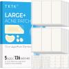TKTK Large Pimple Patches for Face, 68 x 27 mm XL Hydrocolloid Bandages, Big Acne Patches for Body, Forehead, Chin, Nose, Chest and Back Blemish Zit Breakouts (Strip, Contoured, Dot 5 Sizes 136 Count) view 1