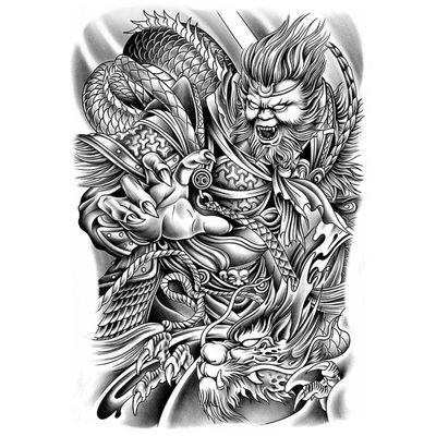 2 PCS Temporary Tattoos Herbal Juice Full Back Tattoo Stickers Waterproof Simulation Tattoo Stickers
