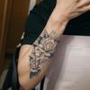 5 PCS Temporary Tattoos Rose Geometric Pattern Female Personality Herbal Simulation Tattoo Tattoo Stickers Waterproof Long-Lasting Shoulder Arm Stickers view 2