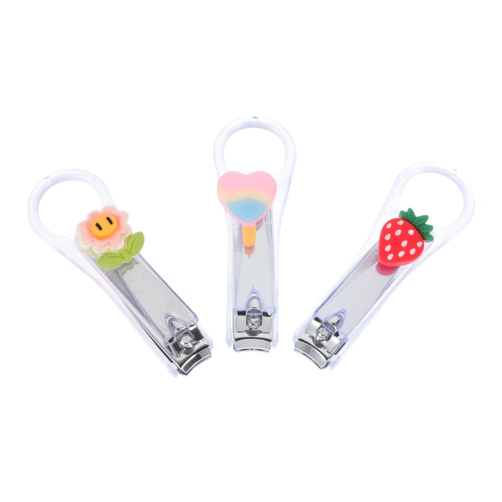 BESTYASH 3 Pieces Cartoon Folding Nail Clippers Set Creative Fingernail Cutters Household Nail Trimming Tools for Adults and Boys and Girls Random Style