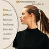 22 Momme 100% Pure Mulberry Silk Scrunchies (10 PCS) - Small Hair Elastics and Ties for Women Sleep, Hair Care No Damage, Black*5+Lotus Pink*5 view 2