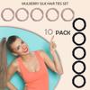 22 Momme 100% Pure Mulberry Silk Scrunchies (10 PCS) - Small Hair Elastics and Ties for Women Sleep, Hair Care No Damage, Black*5+Lotus Pink*5 view 4