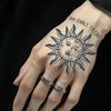 5 PCS Temporary Tattoos Sun And Moon Totem Herbal Juice Tattoo Sticker Men And Women Waterproof Long-Lasting Hand Back Arm Simulation Tattoo Non-Reflective view 2