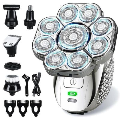 Head Shavers for Bald Men, 6 in 1 4D Head Shavers for Bald Men, Upgraded 9 Floating Heads Rechargeable Waterproof Wet Dry