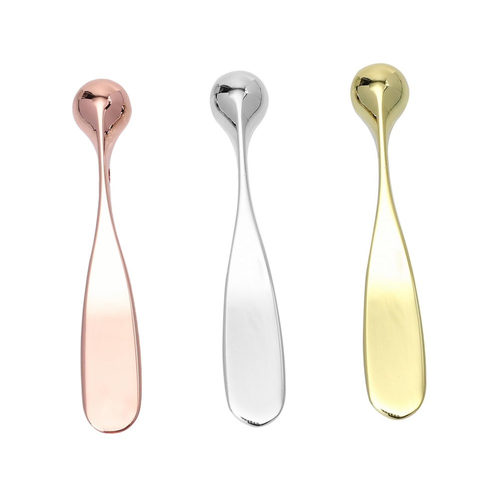 Healeved 3pcs Eye Cream Stick Spoon Metal Makeup Spatula Face Massager Roller Skincare Tool Eye Massage Applicator for Women