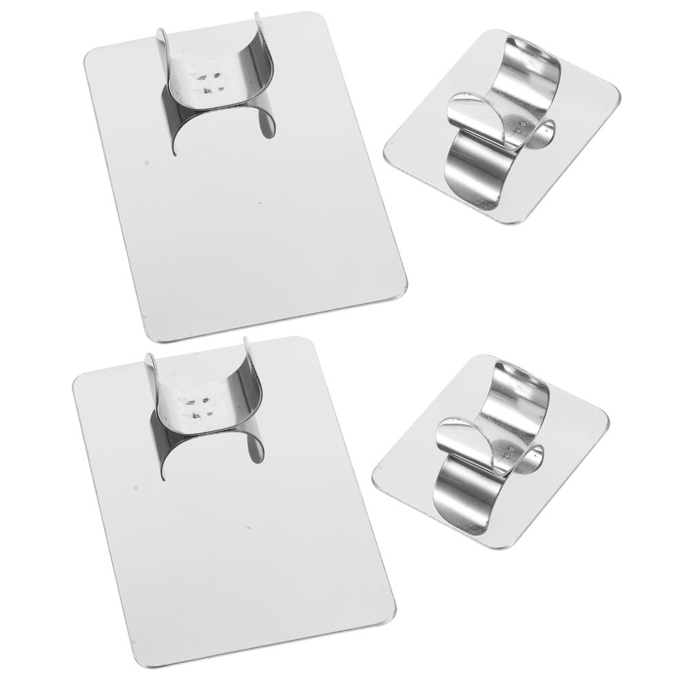 Angoily 4pcs Makeup Palette Ring Stainless Steel Mixing Plate for Foundation Nail Art Compact Portable