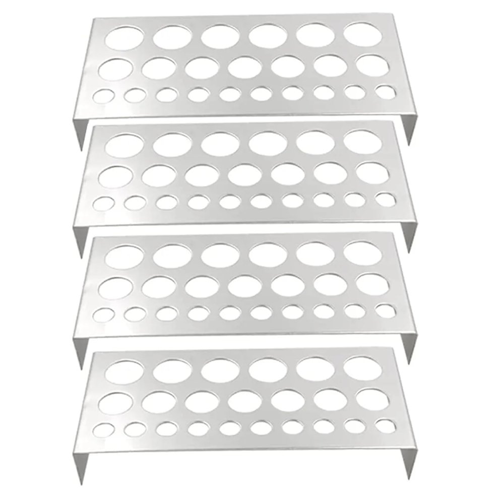 4 Pcs Stainless Steel Tattoo Ink Holder 7/23 Holes Countertop Pigment Rack Tattoo Tool Accessories (6.18 x 2.95 x 0.98 in)