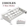 4 Pcs Stainless Steel Tattoo Ink Holder 7/23 Holes Countertop Pigment Rack Tattoo Tool Accessories (6.18 x 2.95 x 0.98 in) view 2
